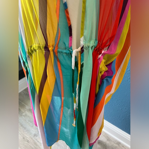 Bleu Rod Beattie India Bazaar Rainbow
Kaftan Sheer Tie Front Swimsuit Cover Up - Picture 4 of 6